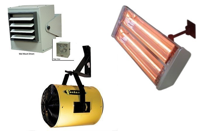 Multi-Watt, Fan-Forced Unit Heater Heatwave, Wall/Ceiling Mount Electric Salamander, HIL-1531 Dual Bulb Wall Mount Infrared Heat Lamp garage heaters