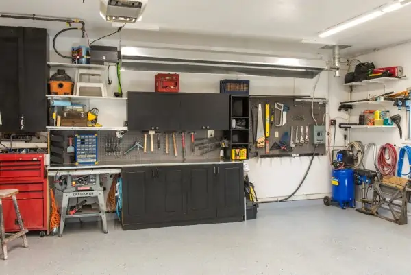 Heater installed in residential garage