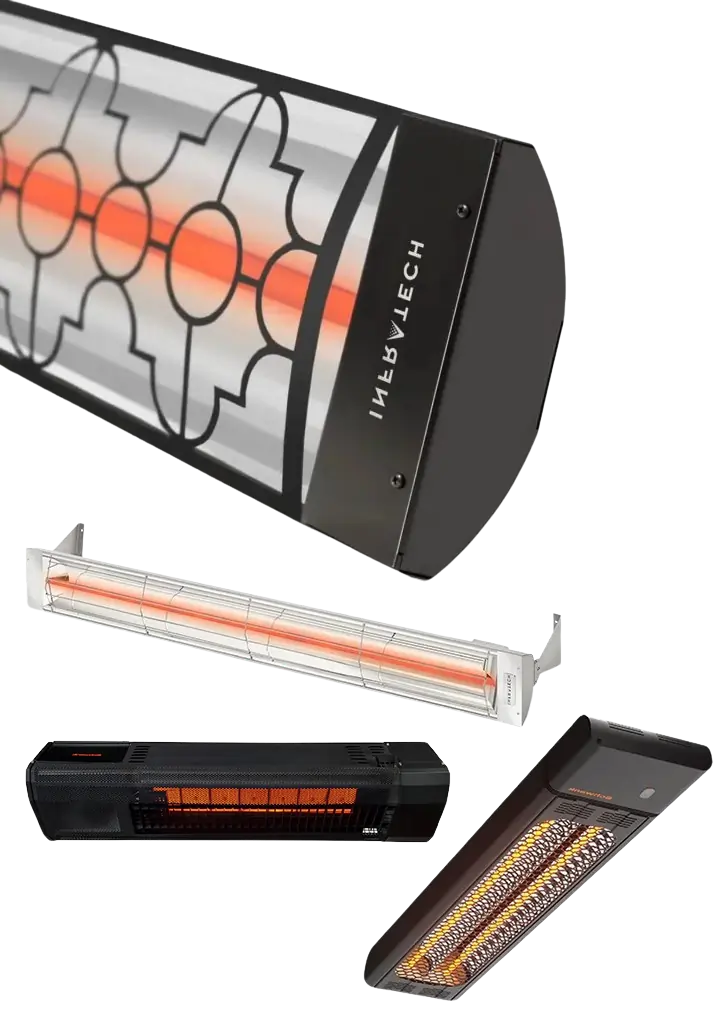 Ceiling and wall mounted heaters available from Gas Outdoor Patio Heaters